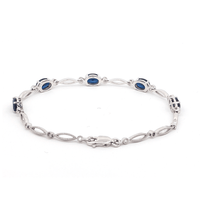 18cm Mirage Diamond Set Created Sapphire Bracelet in Sterling Silver Bracelets Bevilles 