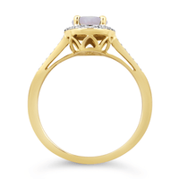 Created Opal & Diamond Ring in 9kt Yellow Gold Rings Bevilles 