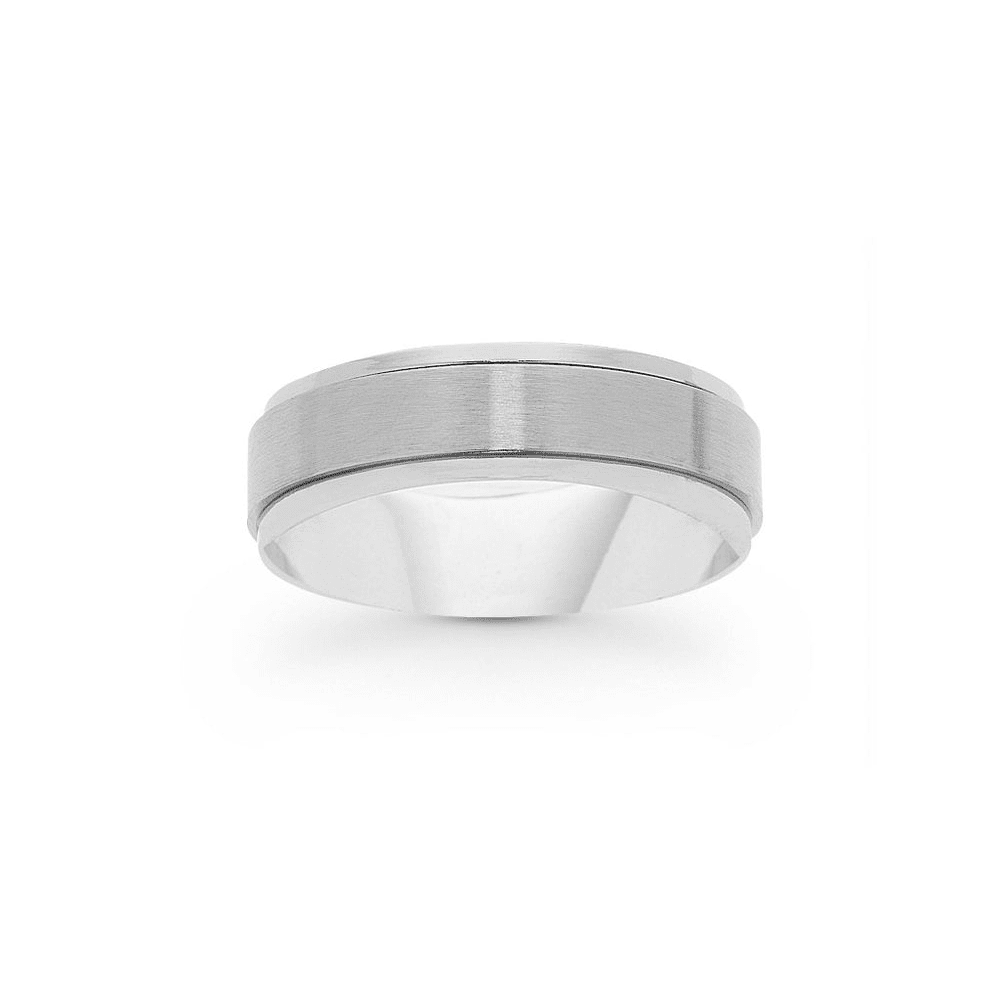 Stainless Steel 7mm Flat Men's Ring Rings Bevilles 