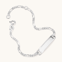 15cm Children's 3+1 Figaro ID Bracelet in Sterling Silver Bracelets Bevilles 
