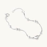 14cm Heart and Ball Bracelet in Sterling Silver Bracelets Bevilles 
