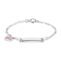 15cm Children's Butterfly Charm ID Figaro Bracelet in Sterling Silver Bracelets Bevilles 