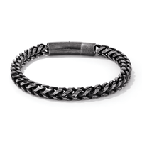 20cm 6mm Width Oxidised Wheat Bracelet in Stainless Steel Bracelets Bevilles 