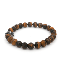 20.5cm Lion Face Men's Bead Bracelet in Stainless Steel Bracelets Bevilles 