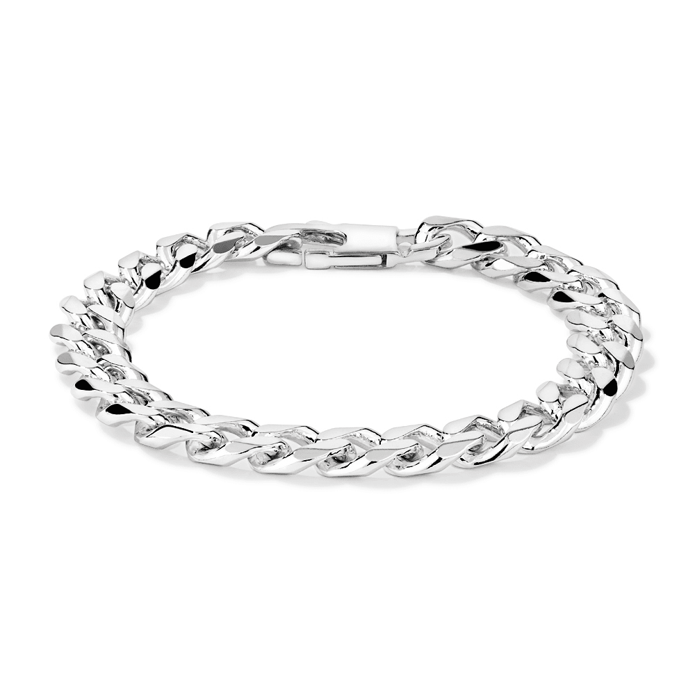 23cm 11mm Curb Bracelet in Sterling Silver Bracelets Bevilles 