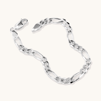 19cm 5.8mm Width Figaro Bracelet in Sterling Silver Bracelets Bevilles 