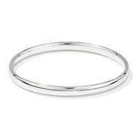 7mm by 63mm Solid Half Round Bangle in Sterling Silver Bangles Bevilles 