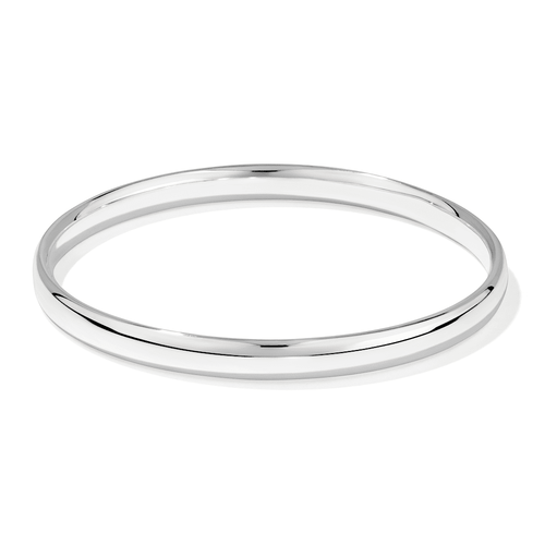 7mm by 63mm Solid Half Round Bangle in Sterling Silver Bangles Bevilles 