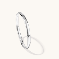 7mm by 63mm Solid Half Round Bangle in Sterling Silver Bangles Bevilles 