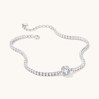 21cm 2mm Width Bezel Cubic Zirconia Tennis Bracelet in Sterling Silver Bracelets Bevilles 