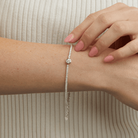 21cm 2mm Width Bezel Cubic Zirconia Tennis Bracelet in Sterling Silver Bracelets Bevilles 