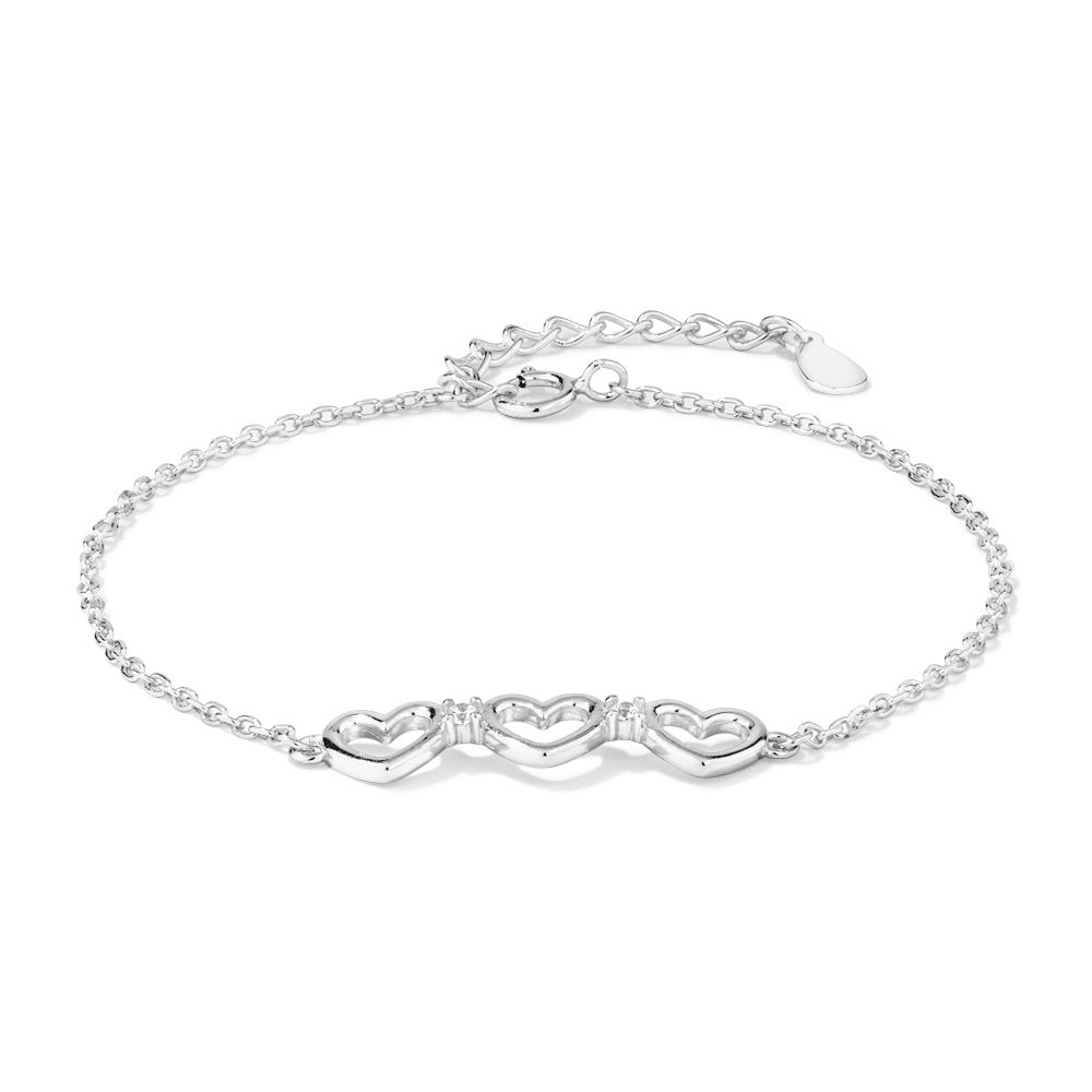 19cm Open Hearts Bracelet in Sterling Silver Bracelets Bevilles 
