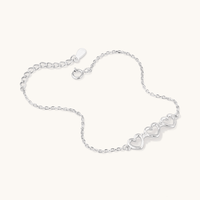 19cm Open Hearts Bracelet in Sterling Silver Bracelets Bevilles 