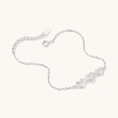 19cm Open Hearts Bracelet in Sterling Silver Bracelets Bevilles 