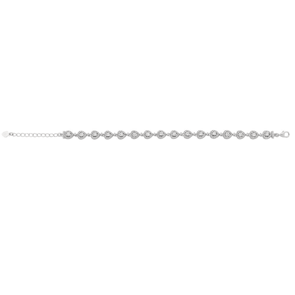 Sterling Silver Cubic Zirconia Heart Bracelet Bevilles Jewellers 