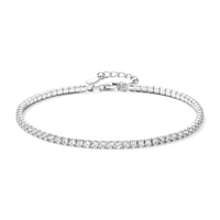 20cm 2mm Width Claw Set Cubic Zirconia Tennis Bracelet in Sterling Silver Bracelets Bevilles 