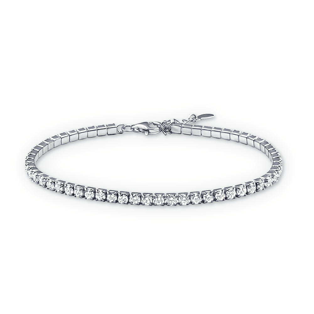 20cm 2mm Width Claw Set Cubic Zirconia Tennis Bracelet in Sterling Silver Bracelets Bevilles 