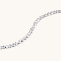 18cm 6mm Width Cubic Zirconia Flower Halo Bracelet in Sterling Silver Bracelets Bevilles 
