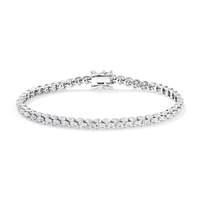 18cm 4mm Width 3 Row Links Cubic Zirconia Tennis Bracelet in Sterling Silver Bracelets Bevilles 