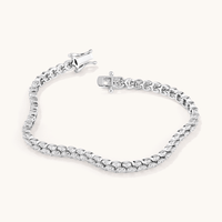 18cm 4mm Width 3 Row Links Cubic Zirconia Tennis Bracelet in Sterling Silver Bracelets Bevilles 