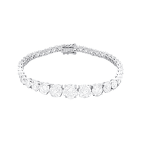 18cm Graduated Cubic Zirconia Tennis Bracelet in Sterling Silver Bracelets Bevilles 