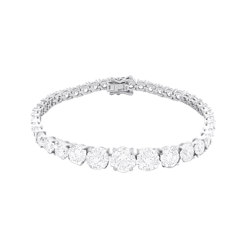 18cm Graduated Cubic Zirconia Tennis Bracelet in Sterling Silver Bracelets Bevilles 
