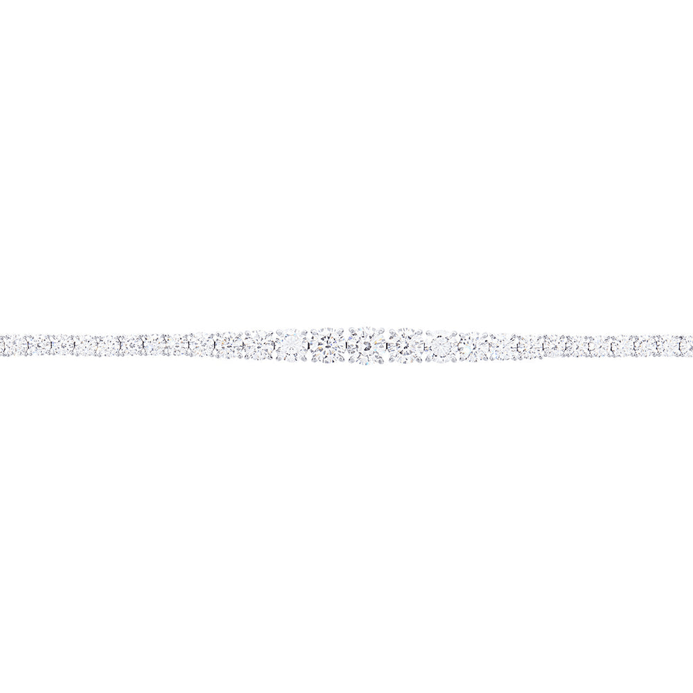 18cm Graduated Cubic Zirconia Tennis Bracelet in Sterling Silver Bracelets Bevilles 