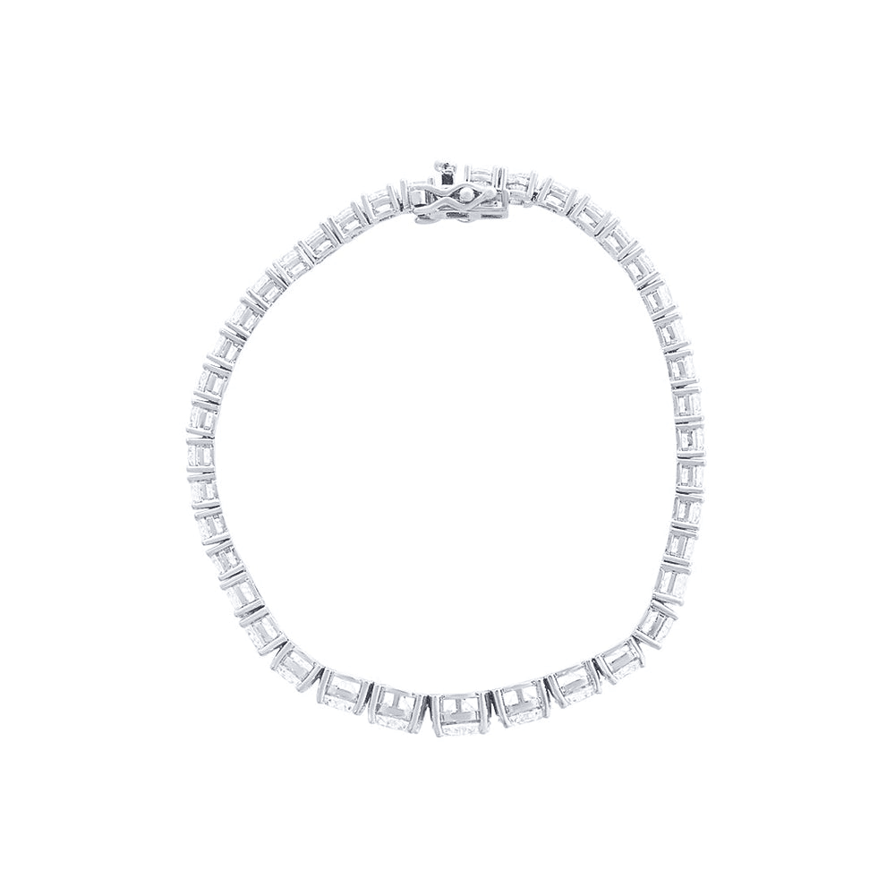 18cm Graduated Cubic Zirconia Tennis Bracelet in Sterling Silver Bracelets Bevilles 
