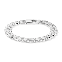23cm 11.5mm Width Curb Chain Bracelet in Sterling Silver Bracelets Bevilles 