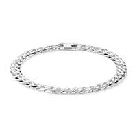21cm 6.5mm Width Curb Chain Bracelet in Sterling Silver Pendants Bevilles 