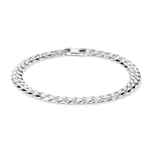 21cm 6.5mm Width Curb Chain Bracelet in Sterling Silver Bracelets Bevilles 