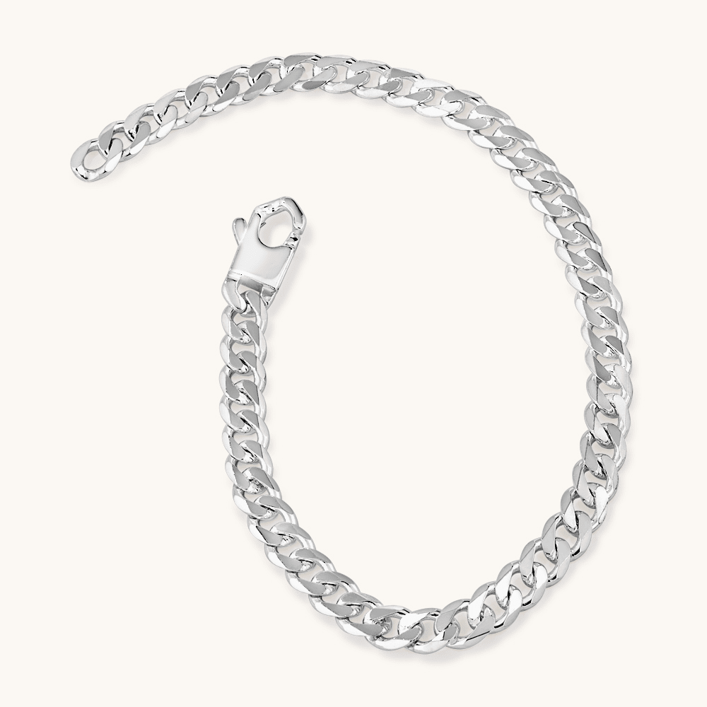 21cm 5.4mm Width Men's Curb Bracelet in Sterling Silver Bracelets Bevilles 