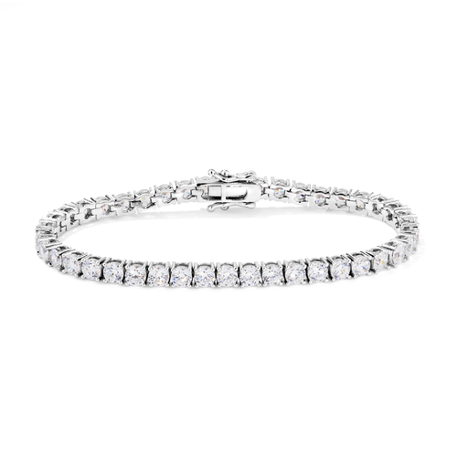 18cm 4mm Width Cubic Zirconia Tennis Bracelet in Sterling Silver Bracelets Bevilles 
