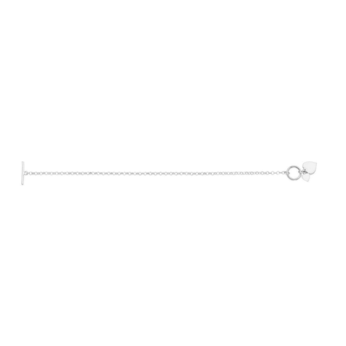 19cm Heart Charm Toggle Belcher Bracelet in Sterling Silver Bracelets Bevilles 