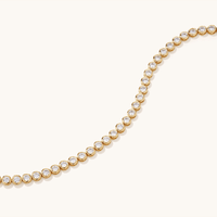 18cm 3mm Width Bezel Set Cubic Zirconia Tennis Bracelet in Yellow Gold Plated Sterling Silver Bracelets Bevilles 
