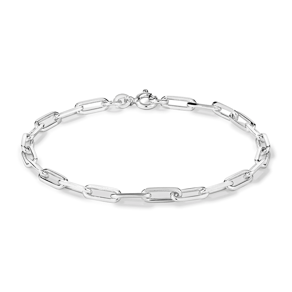 19cm Paperclip Bracelet in Sterling Silver Bracelets Bevilles 