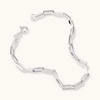 19cm Paperclip Bracelet in Sterling Silver Bracelets Bevilles 