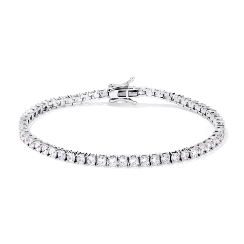 19cm 3mm Width Claw Set Cubic Zirconia Tennis Bracelet in Sterling Silver Bracelets Bevilles 