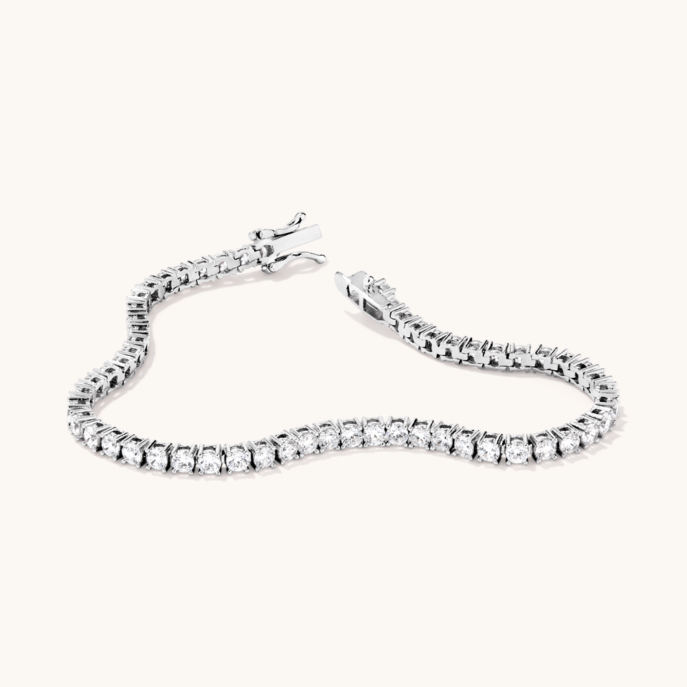 19cm 3mm Width Claw Set Cubic Zirconia Tennis Bracelet in Sterling Silver Bracelets Bevilles 