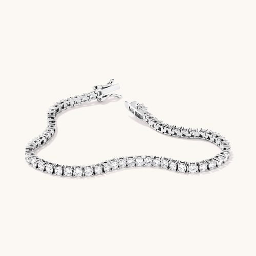 19cm 3mm Width Claw Set Cubic Zirconia Tennis Bracelet in Sterling Silver Bracelets Bevilles 