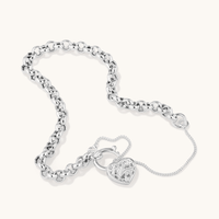 19cm Filigree Heart Padlock Belcher Bracelet in Sterling Silver Bracelets Bevilles 