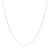 45cm 2mm Width Curb Chain Necklace in Sterling Silver Necklaces Bevilles 
