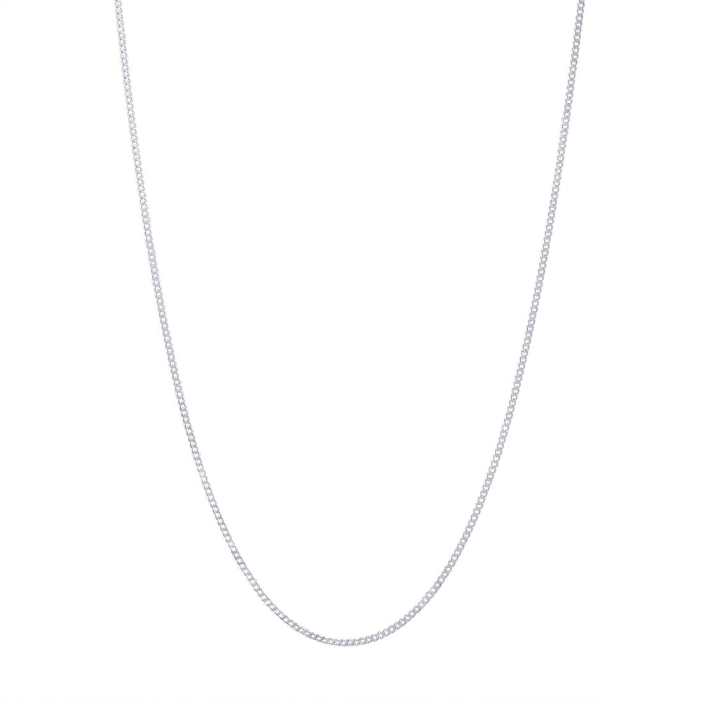 60cm 1mm-1.5mm Width Curb Chain Necklace in Sterling Silver Necklaces Bevilles 