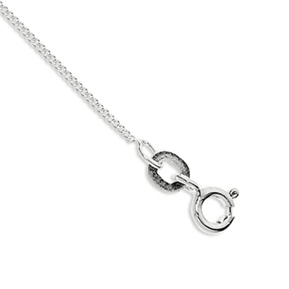 45cm 1mm Width Curb Chain Necklace in Sterling Silver Necklaces Bevilles 