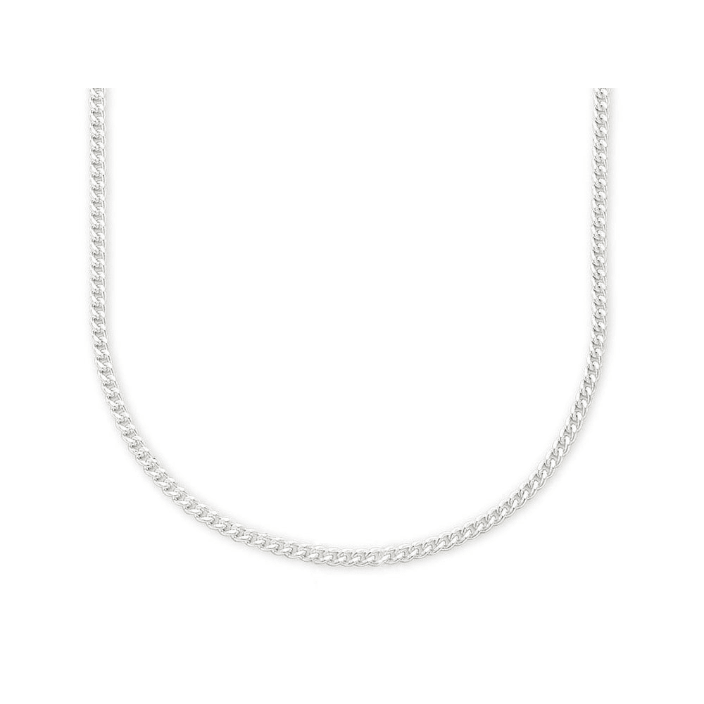 40cm 1mm Width Curb Chain Necklace in Sterling Silver Necklaces Bevilles 