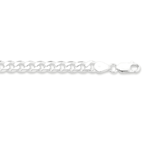 50cm 6.5mm Curb Chain Necklace in Sterling Silver Necklaces Bevilles 