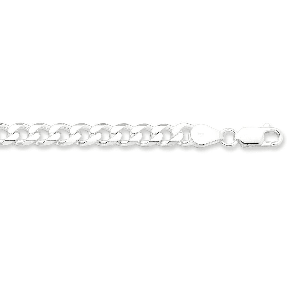 50cm 6.5mm Curb Chain Necklace in Sterling Silver Necklaces Bevilles 