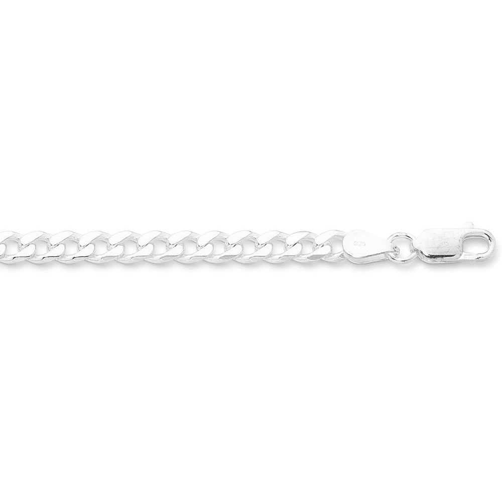 50cm 5.4mm Width Flat Curb Necklace in Sterling Silver Necklaces Bevilles 