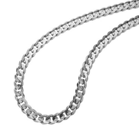 65cm 5.4mm Width Flat Curb Necklace in Sterling Silver Necklaces Bevilles 