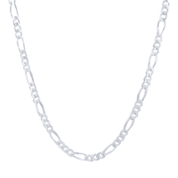 55cm 4mm Width Figaro Necklace in Sterling Silver Necklaces Bevilles 